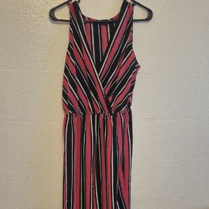 Pink and Black Striped Jumpsuit XL